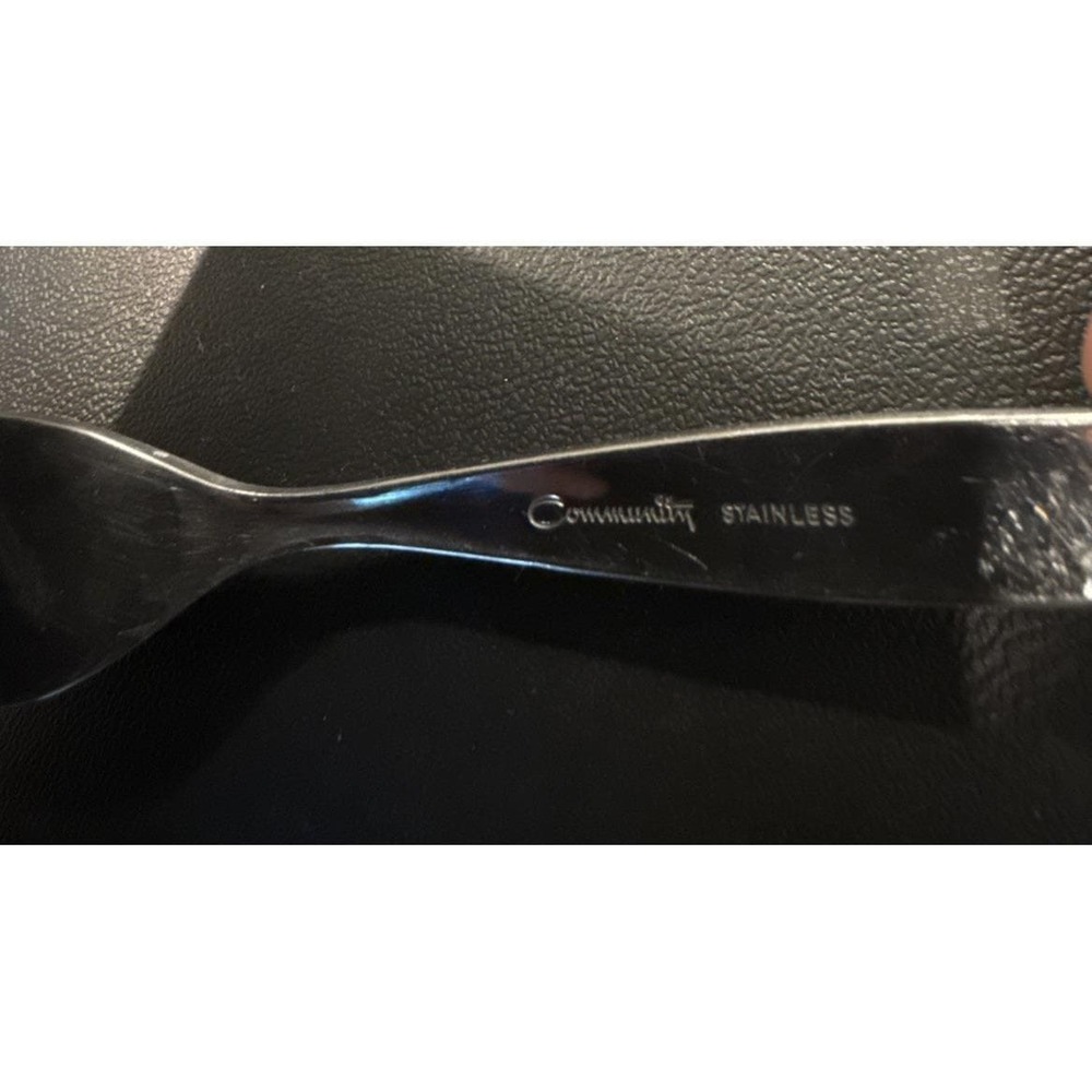 Oneida Community Venetia Stainless Steel Soup Spoon Spoons Set Of 12 MCM Vintage - Picture 4 of 5